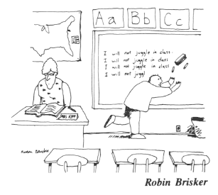 cartoon - I will not juggle in class.